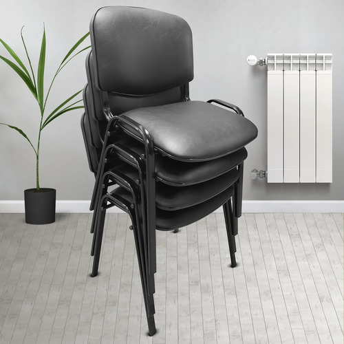 Silla Fija Oficina Tapizada Sala Espera Consultorio Pack X4