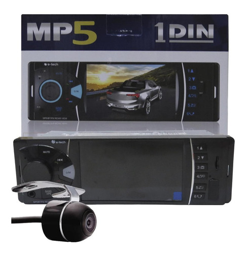 Multimídia Mp5 1 Din E-tech 4 Bluetooth Usb+câmera Ré