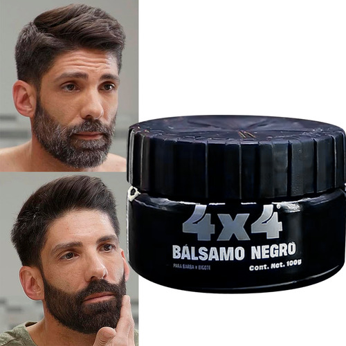 Cera Balsamo Barba Bigote Cubre Canas Color Negro 4x4 100grs