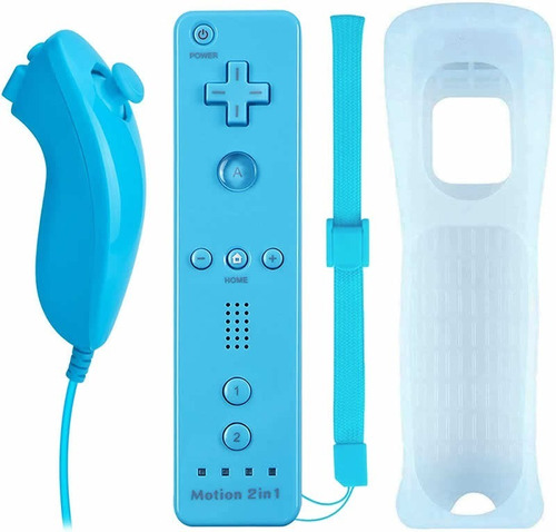 Control Remoto + Nunchuk + Motion Plus Nintendo Wii Azul