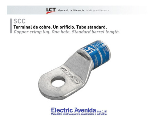 Terminal Cobre Estañado Lct Scc 16mm Pack X 25u