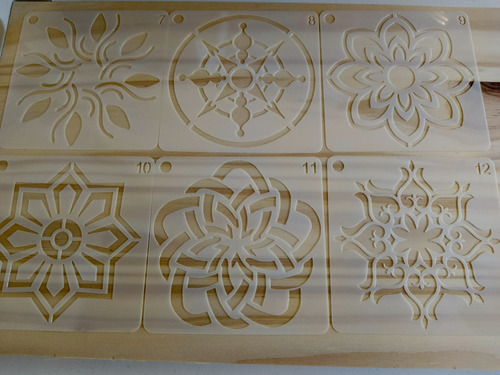 Kit De 36 Stencil Mandalas Para Pintar Tela, Madera.