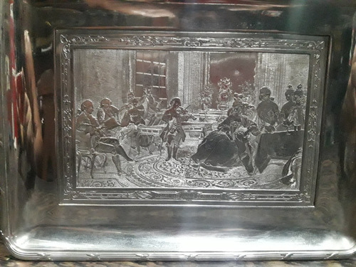 Grabado De Mozart Al Ácido Representado En Bandeja Plateada (Usado)