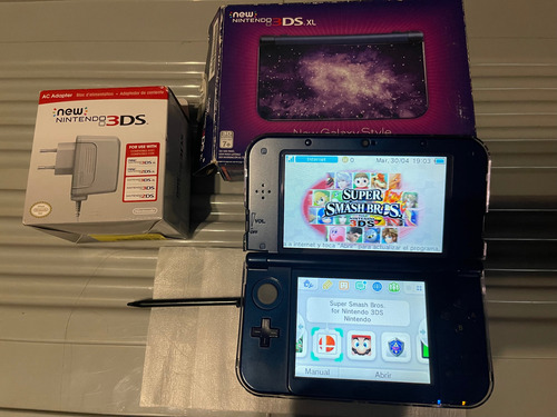 Nintendo New 3ds Xl Galaxy Style En Caja + 16gb + Cargador