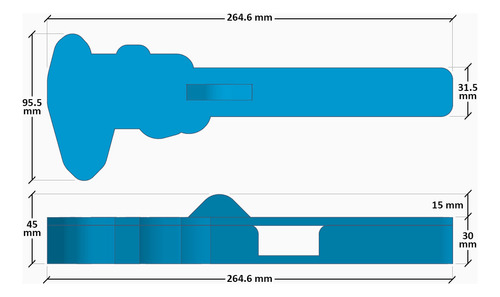 Estuche Rigido Impreso En 3d Para Caliper De 24 Cm