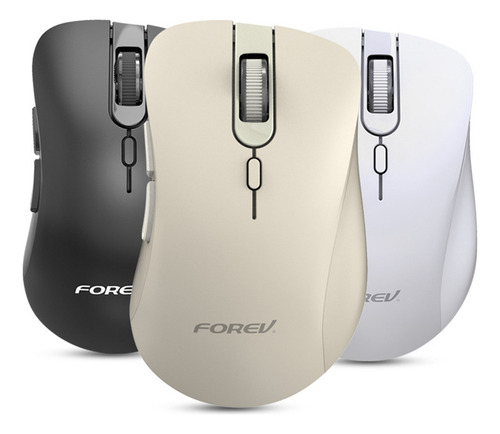 Mouse Inalámbrico Con Botón Lateral Beige Forev Fv-g200