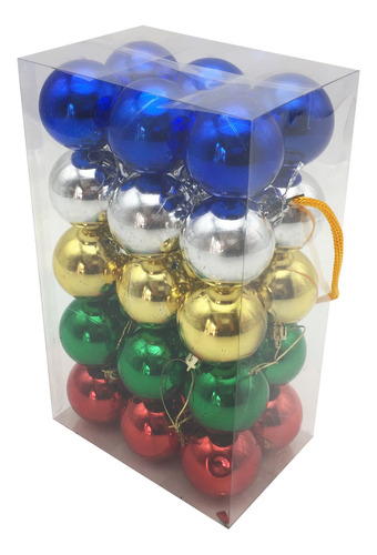 Bolas Navideñas Chirimbolos Brillantes En Caja X30 Un