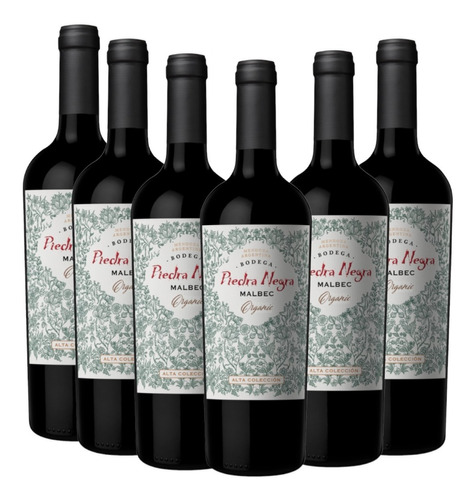 Caja X 6 Piedra Negra Alta Coleccion Malbec Organico 750 Ml