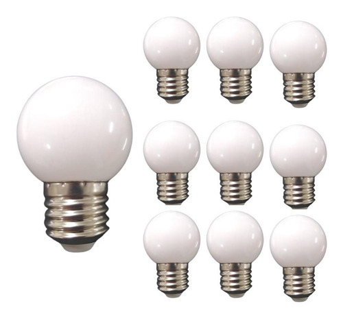 Kit 10 Lâmpadas Led Bolinha G45 3w Branco Frio 127v E27