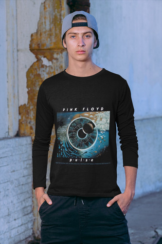 Polera Larga Pink Floyd Rock Musica Pulse Estampado Algodon