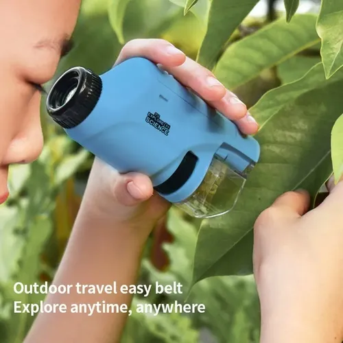 Mini Microscopio Para Niños Microscopio Digital Para Niños OUTACT - Aumento 1000X, Pantalla 2, Cámara 2 MP, , Con 8 LEDs, Portátil Batería 600mAh Microscopio Para Niños 1000x