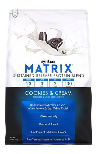 Suplemento em pó Syntrax  Matrix proteínas Matrix sabor  cookies and cream em saco de 2.27kg