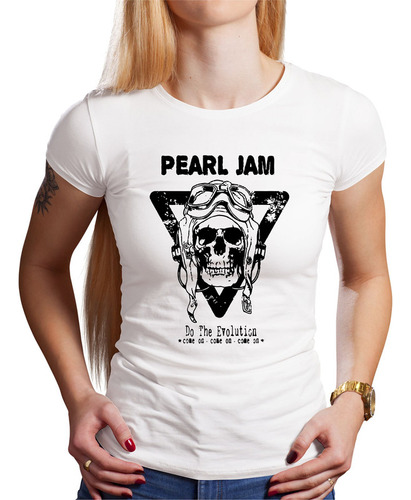 Polo Dama Pearl Jam Craneo (d1687 Boleto.store)