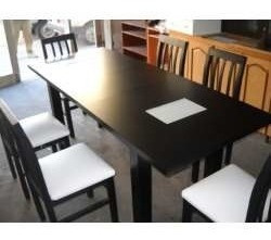 Silla Madera Tapizadas Negras Reforzada ,tela Talampaya