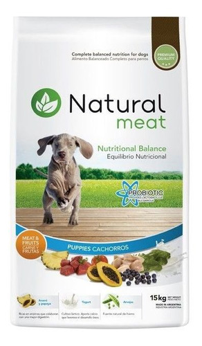 Natural Meat Carne Y Fruta Perro Cachorro X 15 Kg