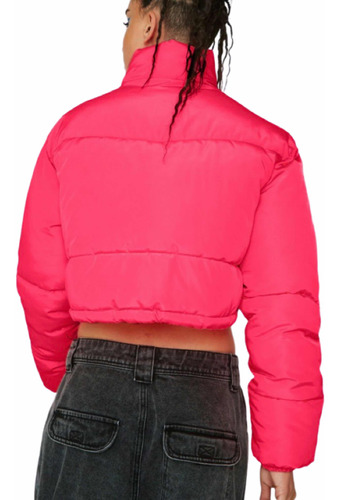 Nastygal Chamarra Puffer Con Cierre Color Rosa