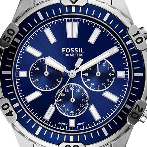 Reloj de pulsera Fossil FS5623, para hombre, con correa de acero inoxidable color plateado