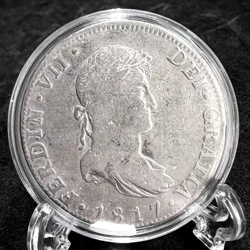 Moneda Original Plata 8 Reales 1817 Mo Época Colonial