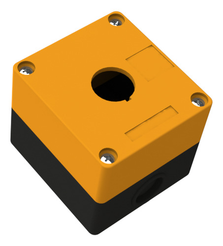 Caixa Para Botao Furo 22mm Com Tampa Amarela
