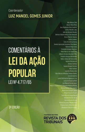 Comentários À Lei Da Ação Popular 3º Edição, De Luiz Manoel Gomes Junior. Editora Revista Dos Tribunais, Capa Mole Em Português, 2022