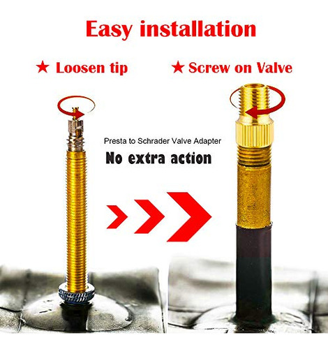 Adaptadores Válvula Presta Schrader - 21pcs