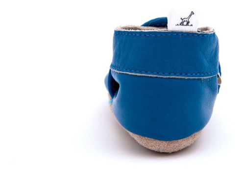 Imagen 3 de 9 de Suabs, Pez Azul. Pantuflas De Piel Para Niño.