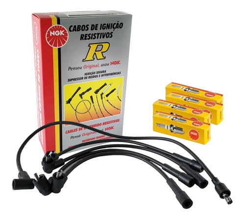 Kit Juego De Bujias Y Cables Ngk Renault 19 Bicuerpo 1.6i 