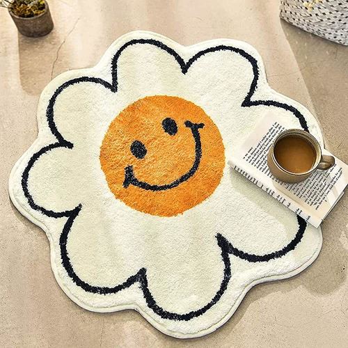 Fomaile Smiley Face Rug Sunflower Rug Lindo Bath Mat Fuerte