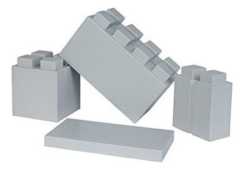 Everblock Modular Building Blocks Combo Pack, Gris Claro, Bl