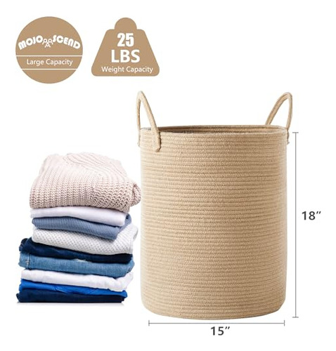 Cesto De Mimbre Tejido Con Cuerda De Yute Para La Ropa Del B