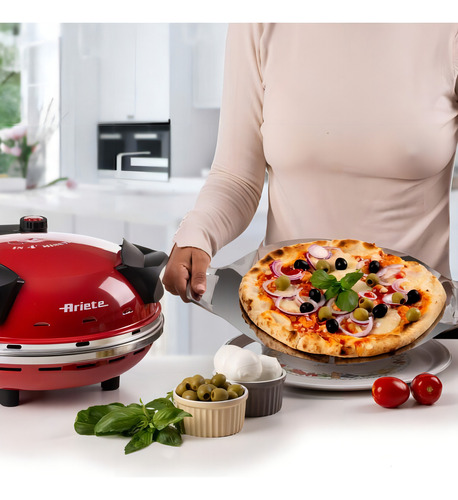 Forno De Pizza Elétrico Vermelho Ariete Rápido 4 Min