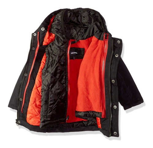 Casaca Diesel Niño Con Capucha Modelo System Talla 4 Nuevo