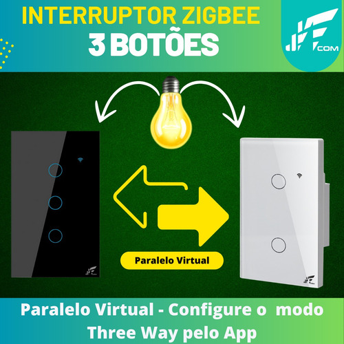Interruptor Inteligente 3 Botões Zigbee 4x2 Touch Alexa