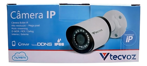 Câmera de segurança Tecvoz TV-ICB102 TV com resolução de 1MP visão nocturna incluída branca