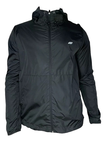 Campera Deportiva Hombre Rompeviento Roma Dufour Negra Clasi