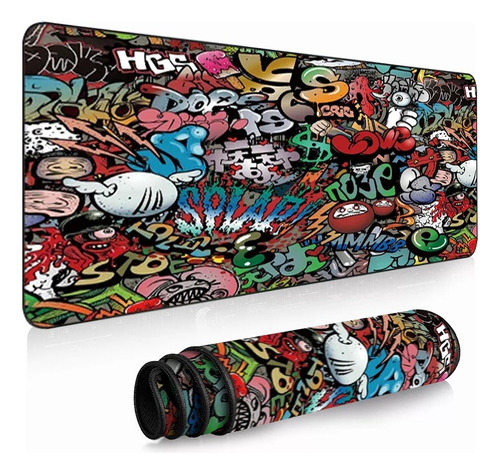 Mousepad Gamer Graffiti Xxl 90x40cm Antideslizante / Lhua