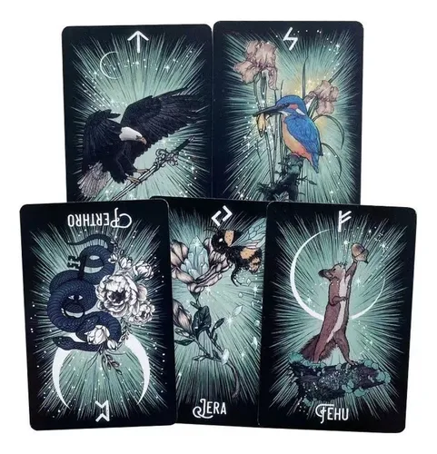 Runas For Baraja De Tarot Independiente De 24 Cartas Con Or