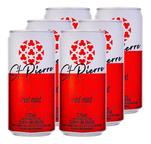St Pierre Red Mint 270ml Pack 6 Unidades