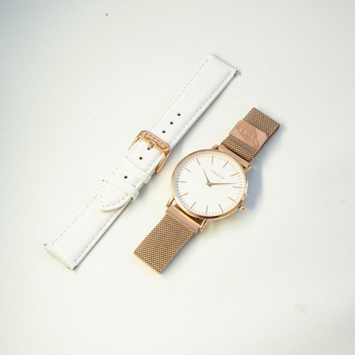 Reloj Mujer Formal Cuero Acero Abaco Elegante