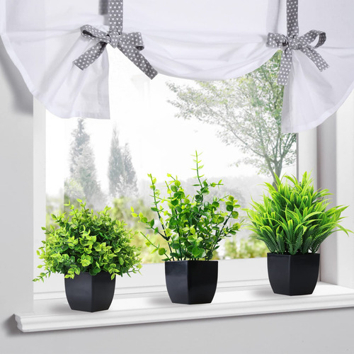 Juego De 3 Plantas Artificiales En Maceta Para Decoración In