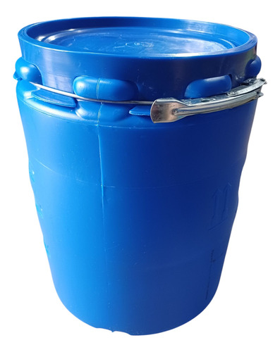 Tacho , Barril , Tambor De 60 Litros Con Tapa Y Suncho Azul
