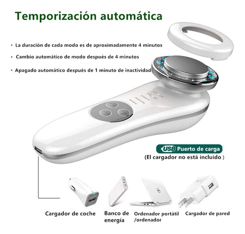 Cepillo Máquina Cuidado Piel 7 N 1 Vibración Alta Frecuencia Blanco
