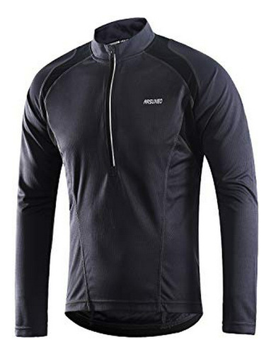 Arsuxeo Men's Half Zipper Cycling Jerseys Long Sleeves Mtb B