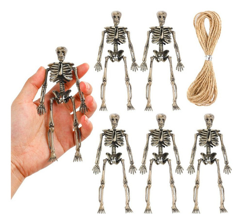 Yn Minifigura De Esqueleto Pequeña De Plástico Posable