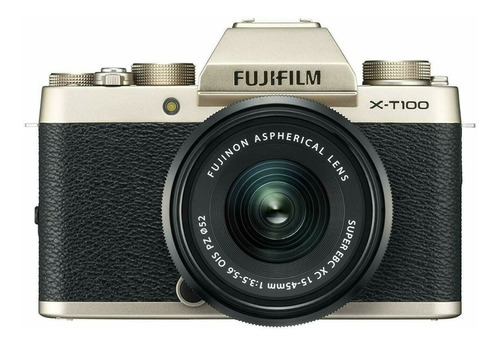 Imagen 2 de 2 de Cámara Digital Fujifilm X-t100 24.2mp - Champagne Gold (kit