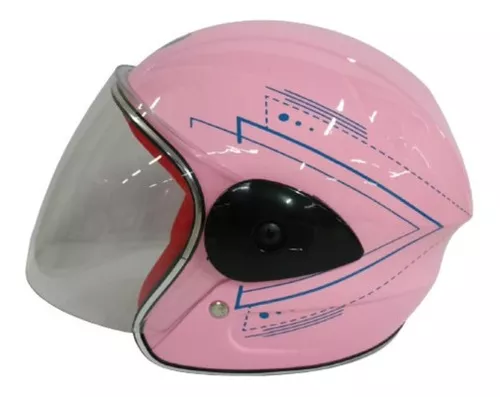 Casco Niña 3/4 Rosa Para Motocicleta Moto