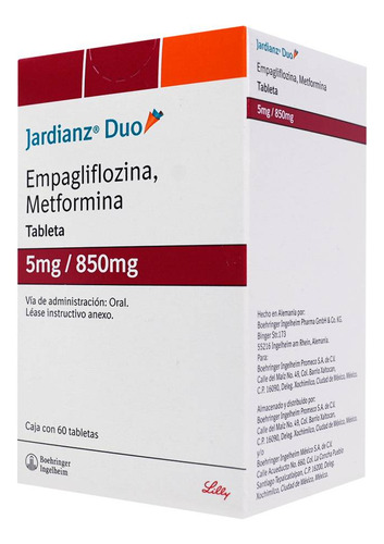 Jardianz Duo Tableta 5 Mg/850 Mg, 60 Tabletas