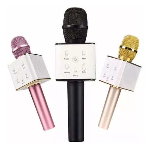 Microfono Parlante Karaoke Bluetooth Q7 Usb Aux Colores 