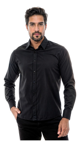 Camisa Social Manga Longa Slim Fit Masculina Clássica