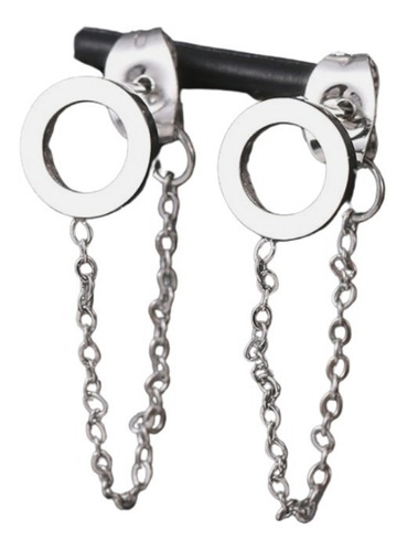 Imagen 1 de 3 de Aretes Mujer Acero Inoxidable Redondos Modernos Moda